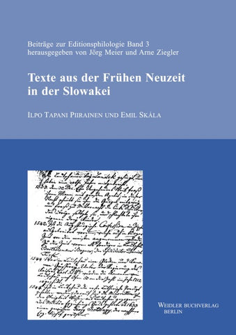 Texte der Frühen Neuzeit aus der Slowakei