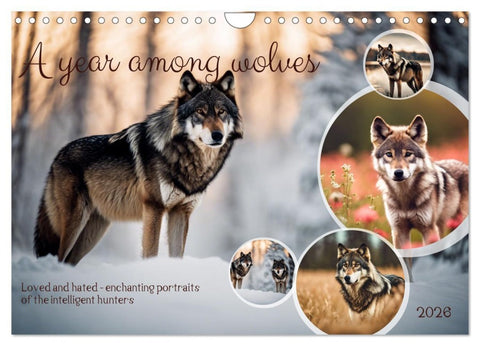 A year among wolves (Wall Calendar 2026 DIN A4 landscape), CALVENDO 12 Month Wall Calendar