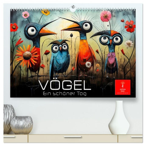 Vögel - ein schöner Tag (hochwertiger Premium Wandkalender 2027 DIN A2 quer), Kunstdruck in Hochglanz