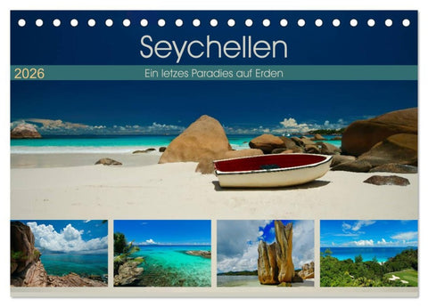 Seychellen - Ein letztes Paradies auf Erden (Tischkalender 2026 DIN A5 quer), CALVENDO Monatskalender