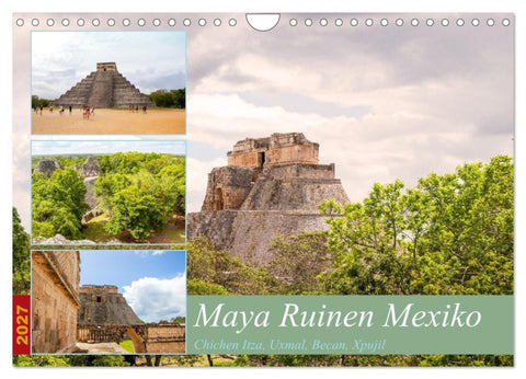 Maya Ruinen Mexiko (Wandkalender 2027 DIN A4 quer), CALVENDO Monatskalender
