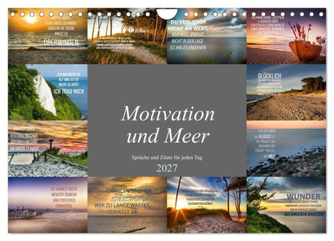 Motivation und Meer (Wandkalender 2027 DIN A4 quer), CALVENDO Monatskalender