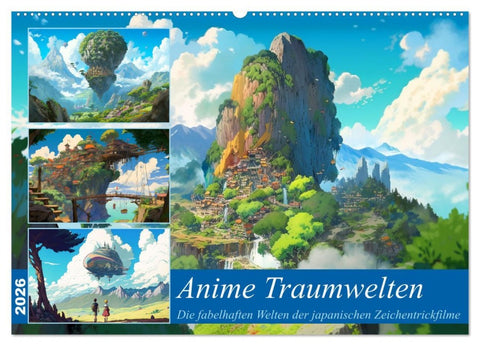 Anime Traumwelten (Wandkalender 2026 DIN A2 quer), CALVENDO Monatskalender