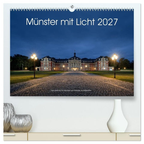 Münster mit Licht (hochwertiger Premium Wandkalender 2027 DIN A2 quer), Kunstdruck in Hochglanz