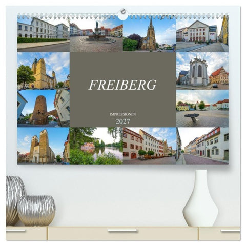 Freiberg Impressionen (hochwertiger Premium Wandkalender 2027 DIN A2 quer), Kunstdruck in Hochglanz