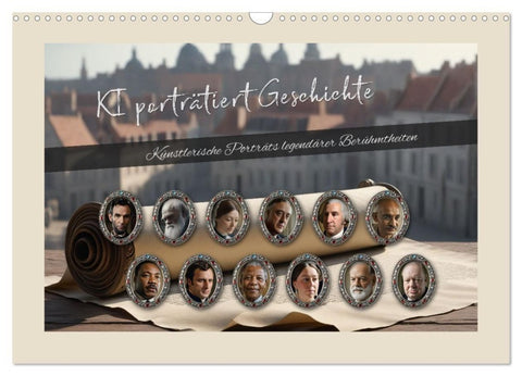 KI porträtiert Geschichte (Wandkalender 2027 DIN A3 quer), CALVENDO Monatskalender