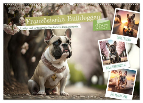 Französische Bulldoggen (Wandkalender 2027 DIN A2 quer), CALVENDO Monatskalender