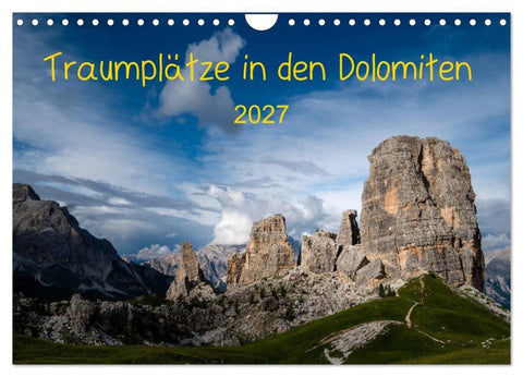 Traumplätze in den Dolomiten (Wandkalender 2027 DIN A4 quer), CALVENDO Monatskalender