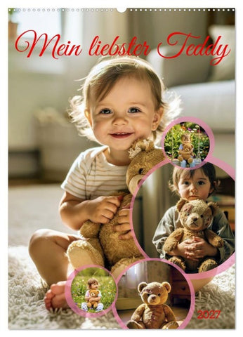 Mein liebster Teddy (Wandkalender 2027 DIN A2 hoch), CALVENDO Monatskalender