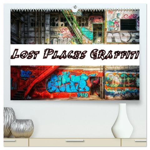 Lost Places Graffiti (hochwertiger Premium Wandkalender 2026 DIN A2 quer), Kunstdruck in Hochglanz