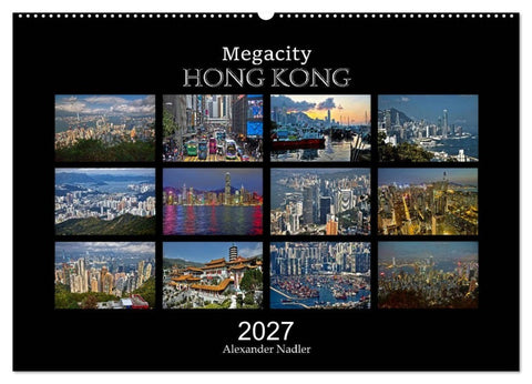 Megacity Hong Kong (Wandkalender 2027 DIN A2 quer), CALVENDO Monatskalender