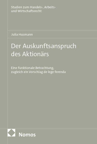 Der Auskunftsanspruch des Aktionärs