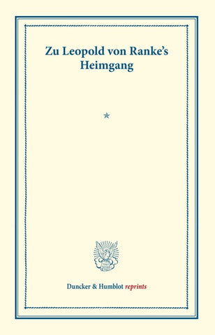 Zu Leopold von Ranke's Heimgang