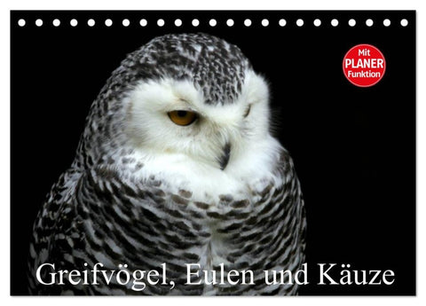 Greifvögel, Eulen und Käuze (Tischkalender 2026 DIN A5 quer), CALVENDO Monatskalender