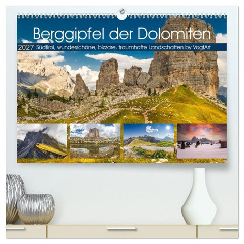 Berggipfel der Dolomiten (hochwertiger Premium Wandkalender 2027 DIN A2 quer), Kunstdruck in Hochglanz