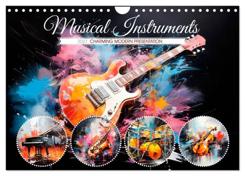 Musical Instruments CHARMING MODERN PRESENTATION (Wall Calendar 2027 DIN A4 landscape), CALVENDO 12 Month Wall Calendar
