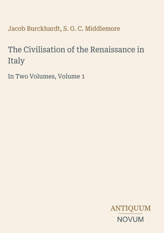 The Civilisation of the Renaissance in Italy
