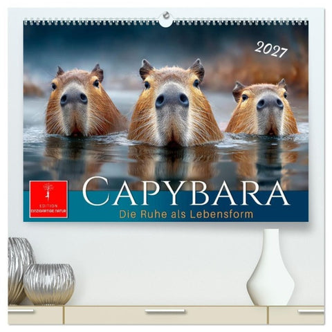 Capybara - die Ruhe als Lebensform (hochwertiger Premium Wandkalender 2027 DIN A2 quer), Kunstdruck in Hochglanz