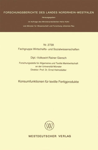 Konsumfunktionen für textile Fertigprodukte