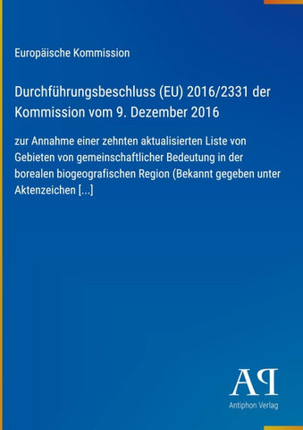 Durchführungsbeschluss (EU) 2016/2331 der Kommission vom 9. Dezember 2016