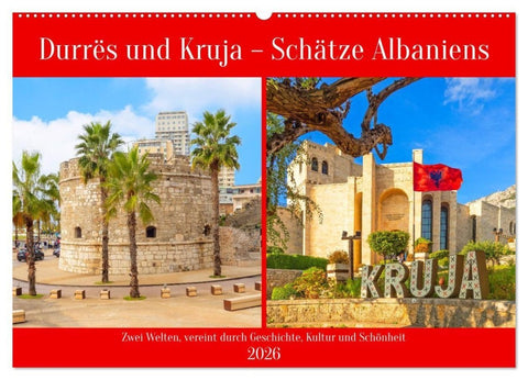 Durrës und Kruja - Schätze Albaniens (Wandkalender 2026 DIN A2 quer), CALVENDO Monatskalender