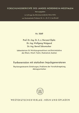 Funkenerosion mit statischen Impulsgeneratoren