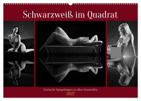 Schwarzweiß im Quadrat (Wandkalender 2027 DIN A2 quer), CALVENDO Monatskalender