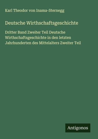 Deutsche Wirthschaftsgeschichte