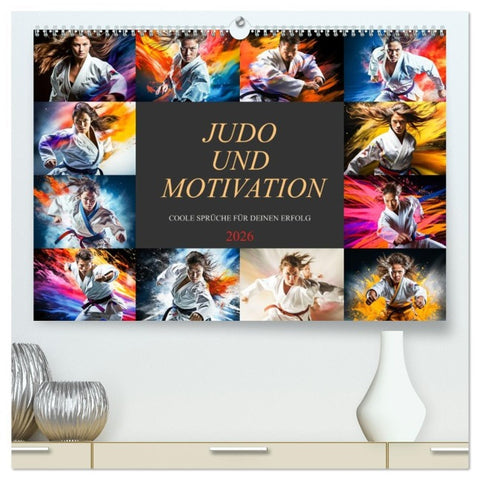 Judo und Motivation (hochwertiger Premium Wandkalender 2026 DIN A2 quer), Kunstdruck in Hochglanz