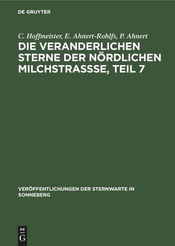 Die veranderlichen Sterne der nördlichen Milchstraßse, Teil 7