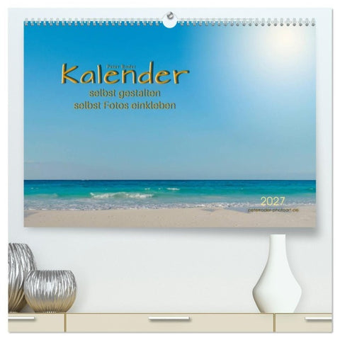 Kalender - selbst gestalten, Fotos selbst einkleben (hochwertiger Premium Wandkalender 2027 DIN A2 quer), Kunstdruck in Hochglanz