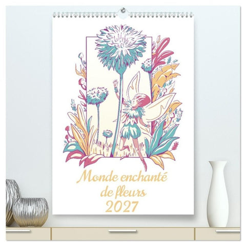 Monde enchanté de fleurs (Calendrier mural haut de gamme 2027 DIN A2 horizontal), CALVENDO calendrier mensuel