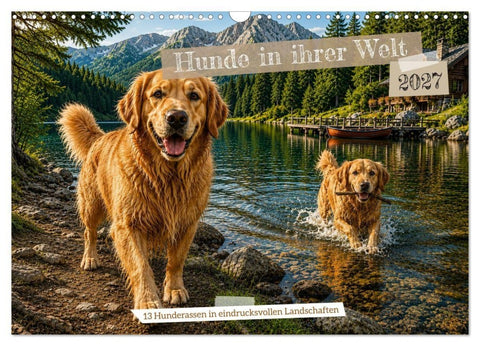 Hunde in ihrer Welt (Wandkalender 2027 DIN A3 quer), CALVENDO Monatskalender