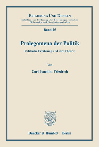 Prolegomena der Politik.