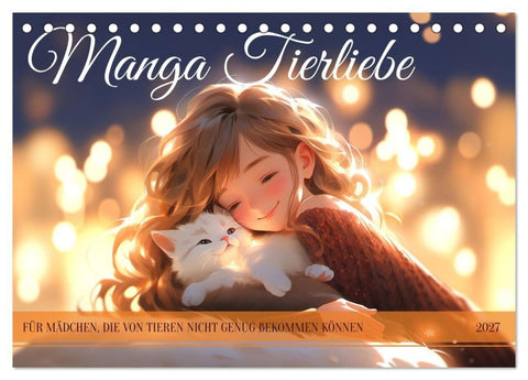 Manga Tierliebe (Tischkalender 2027 DIN A5 quer), CALVENDO Monatskalender