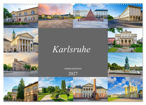 Karlsruhe Impressionen (Wandkalender 2027 DIN A2 quer), CALVENDO Monatskalender