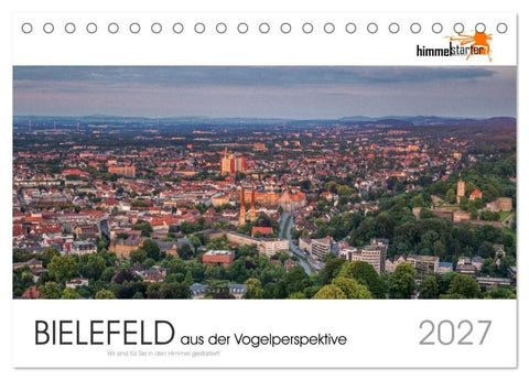BIELEFELD aus der Vogelperspektive (Tischkalender 2027 DIN A5 quer), CALVENDO Monatskalender