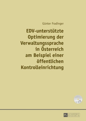 EDV-unterstützte Optimierung der Verwaltungssprache in Österreich am Beispiel einer einer öffentlichen Kontrolleinrichtung