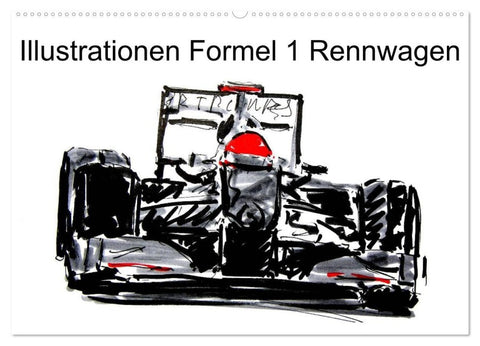 Illustrationen Formel 1 Rennwagen (Wandkalender 2027 DIN A2 quer), CALVENDO Monatskalender