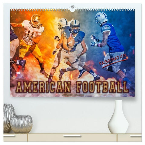 Faszination American Football (hochwertiger Premium Wandkalender 2027 DIN A2 quer), Kunstdruck in Hochglanz