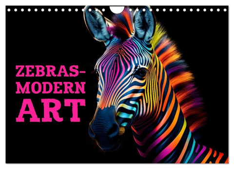 ZEBRAS - Modern Art (Wandkalender 2027 DIN A4 quer), CALVENDO Monatskalender