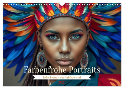 Farbenfrohe Portraits (Wandkalender 2027 DIN A3 quer), CALVENDO Monatskalender