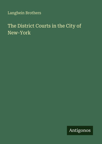 The District Courts in the City of New-York