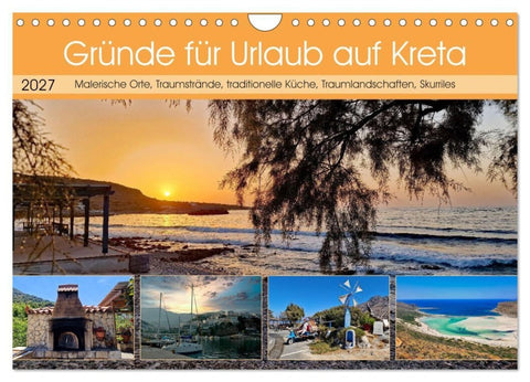 Gründe für Urlaub auf Kreta (Wandkalender 2027 DIN A4 quer), CALVENDO Monatskalender