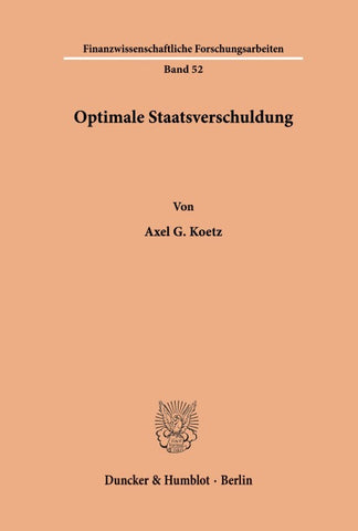Optimale Staatsverschuldung.