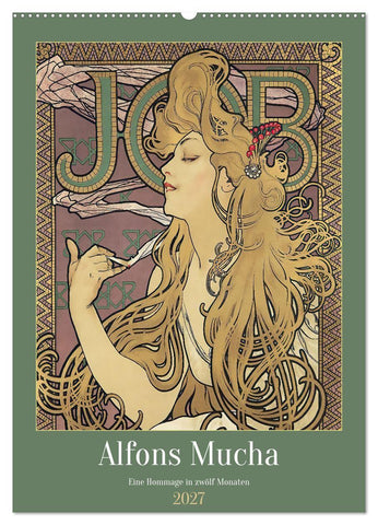 Alfons Mucha - Eine Hommage in zwölf Monaten (Wandkalender 2027 DIN A2 hoch), CALVENDO Monatskalender
