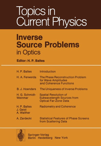 Inverse Source Problems in Optics