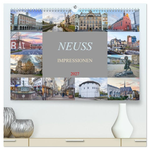 Neuss Impressionen (hochwertiger Premium Wandkalender 2027 DIN A2 quer), Kunstdruck in Hochglanz