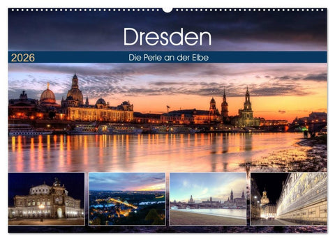 Dresden Die Perle an der Elbe (Wandkalender 2026 DIN A2 quer), CALVENDO Monatskalender