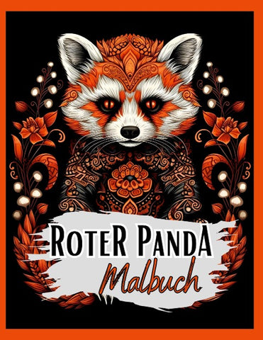 Schwarzes Malbuch „Roter Panda“.